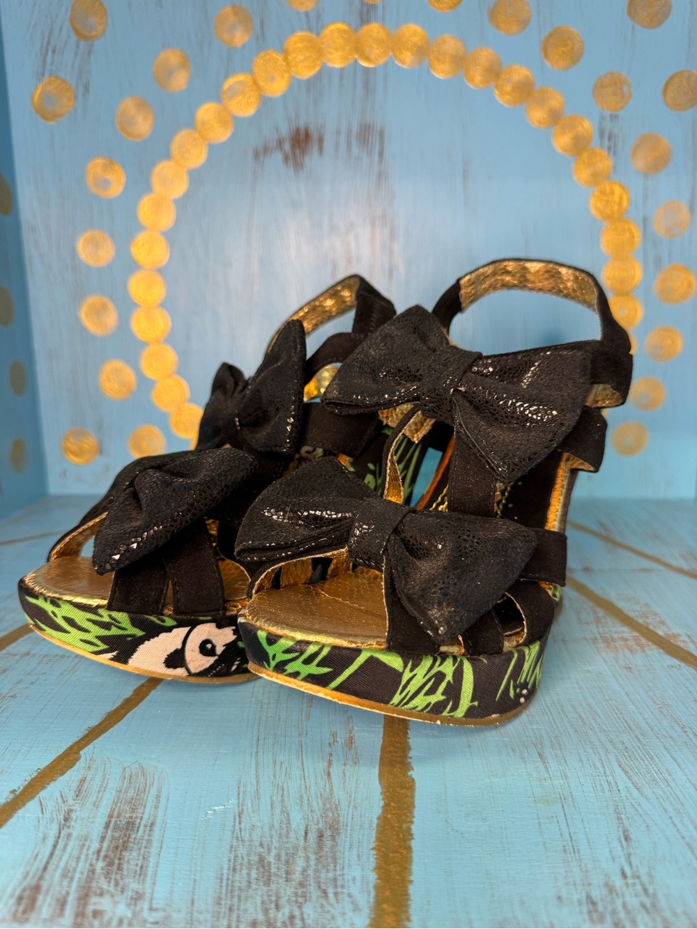 Irregular Choice Panda & Bamboo Print - size 7.5
